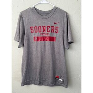 Nike Oklahoma Sooners Football Dri-FIT T-Shirt Mens Small Gray OU NCAA Training
